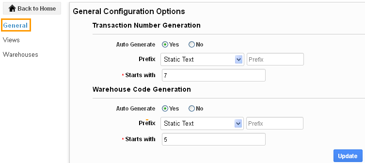 general settings