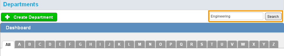 department search field