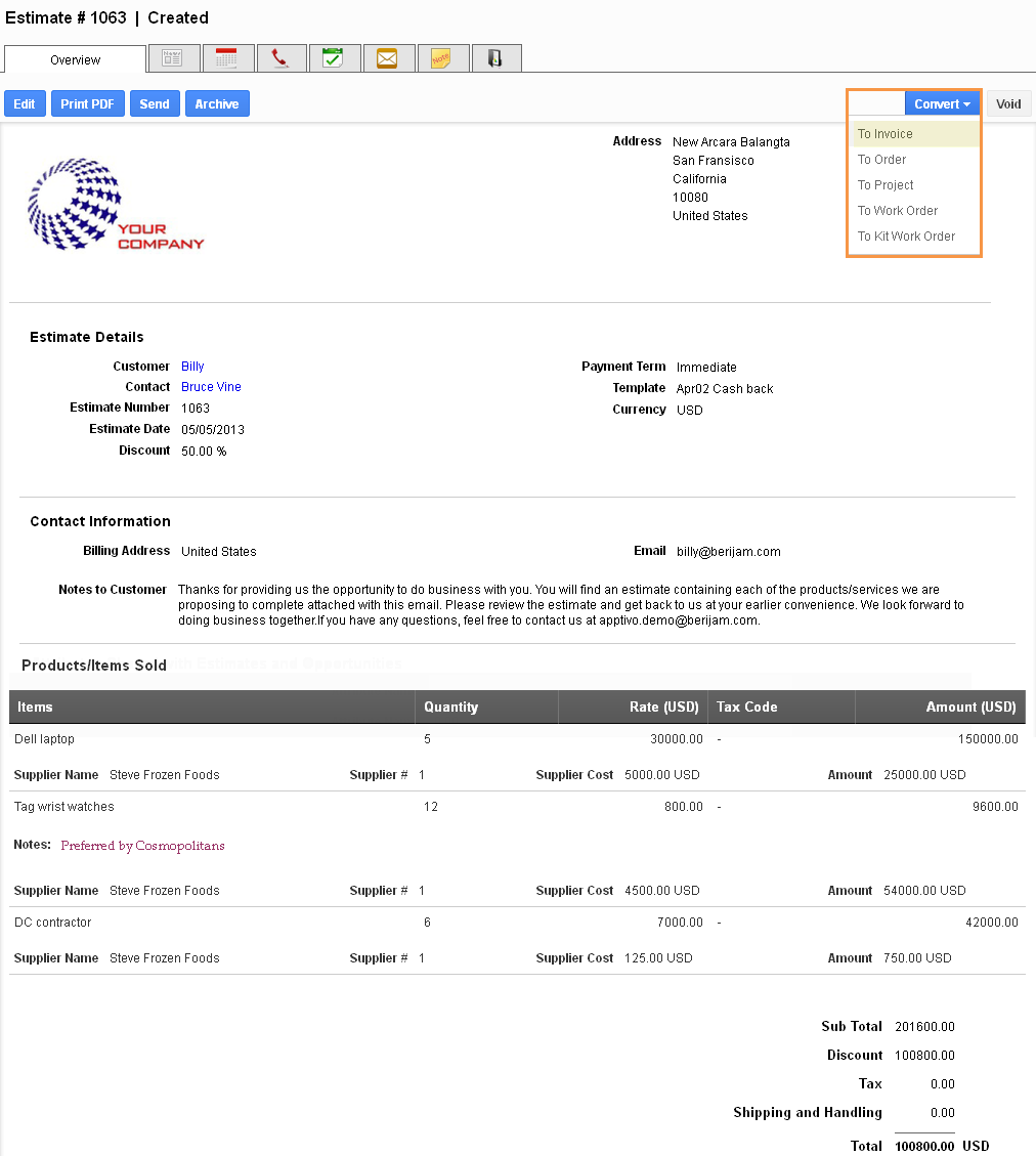Create PO with Supplier cost