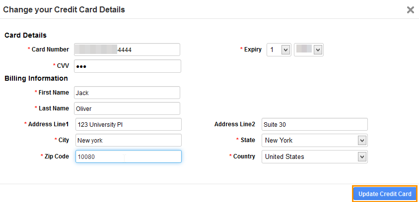 how to change credit card information on ebay