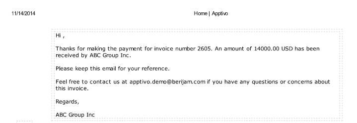 Print format of the email