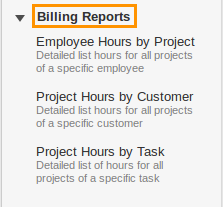 Projects Billing Reports