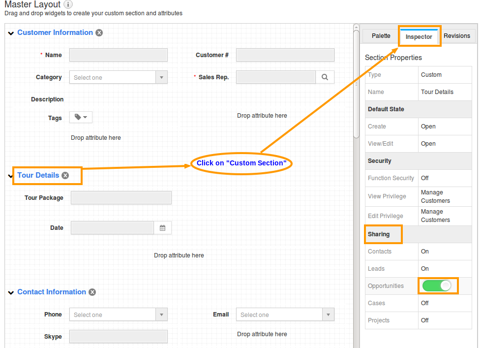 Sharing Custom Section