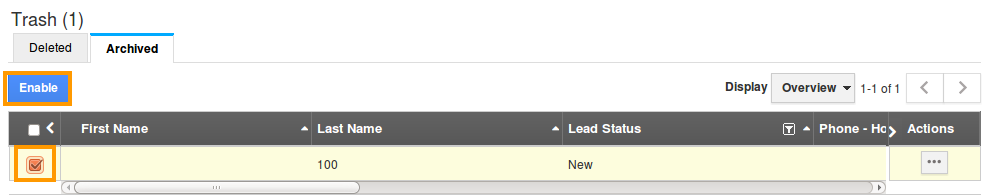 Enable Archived Leads