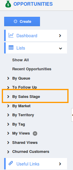 Sales Stage Selection