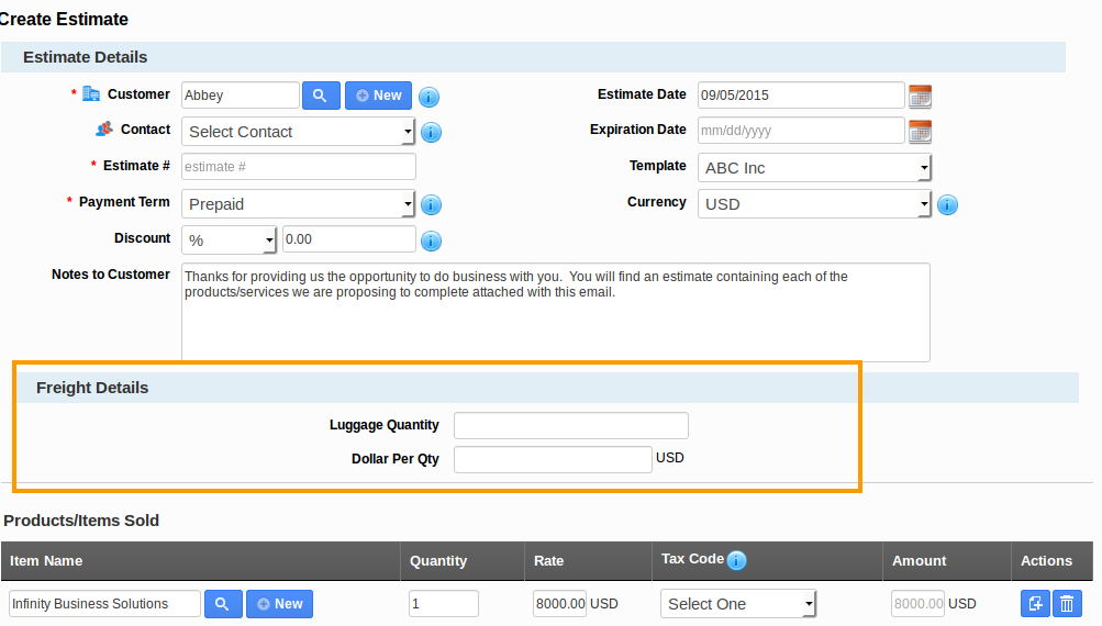 custom fields