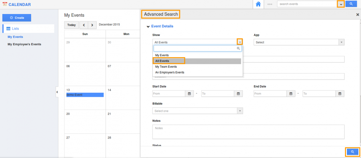 calendar events calendar events