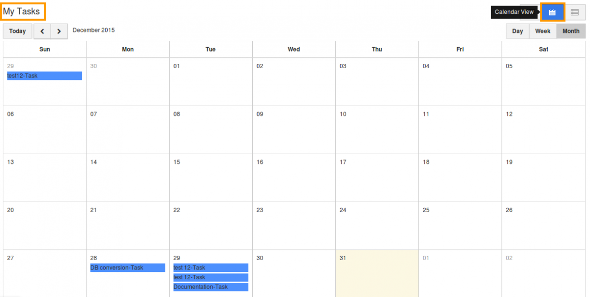 tasks in calendar view