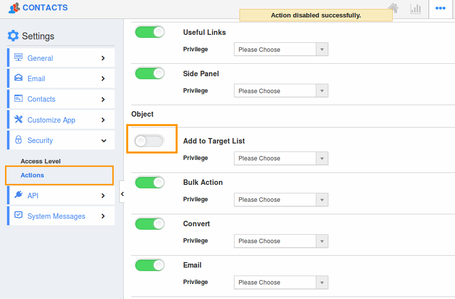 Disable Add to Target List Disable Add to Target List