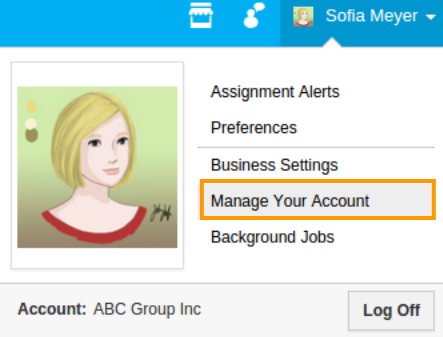 Manage your account