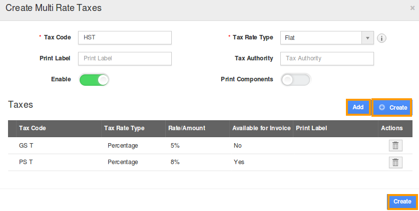 create multi rate tax