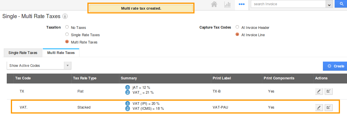 created multi rate tax