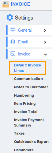 Default Invoice Line
