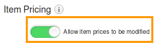 enable item pricing