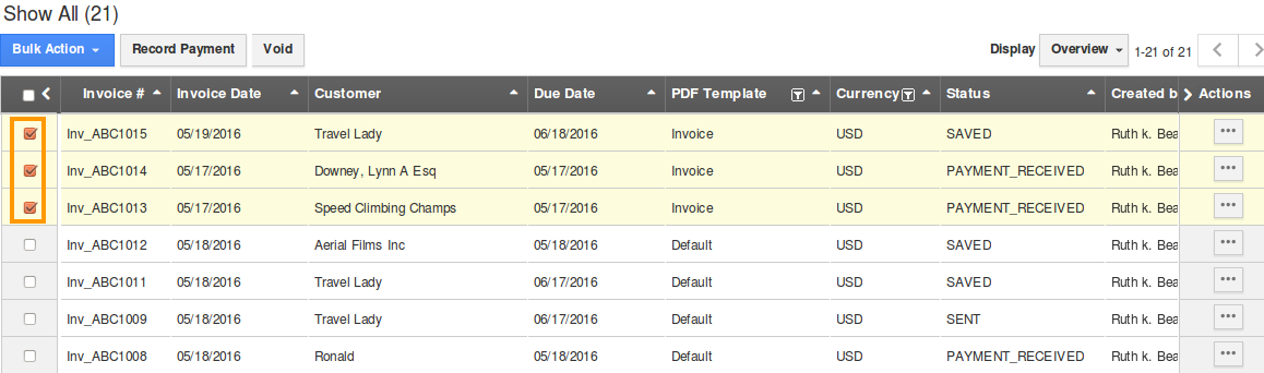 select-invoices