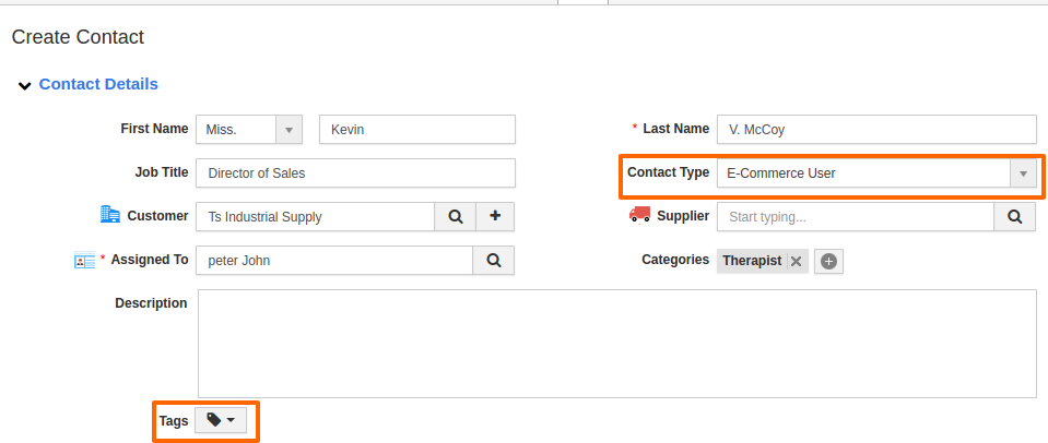 create page of contacts