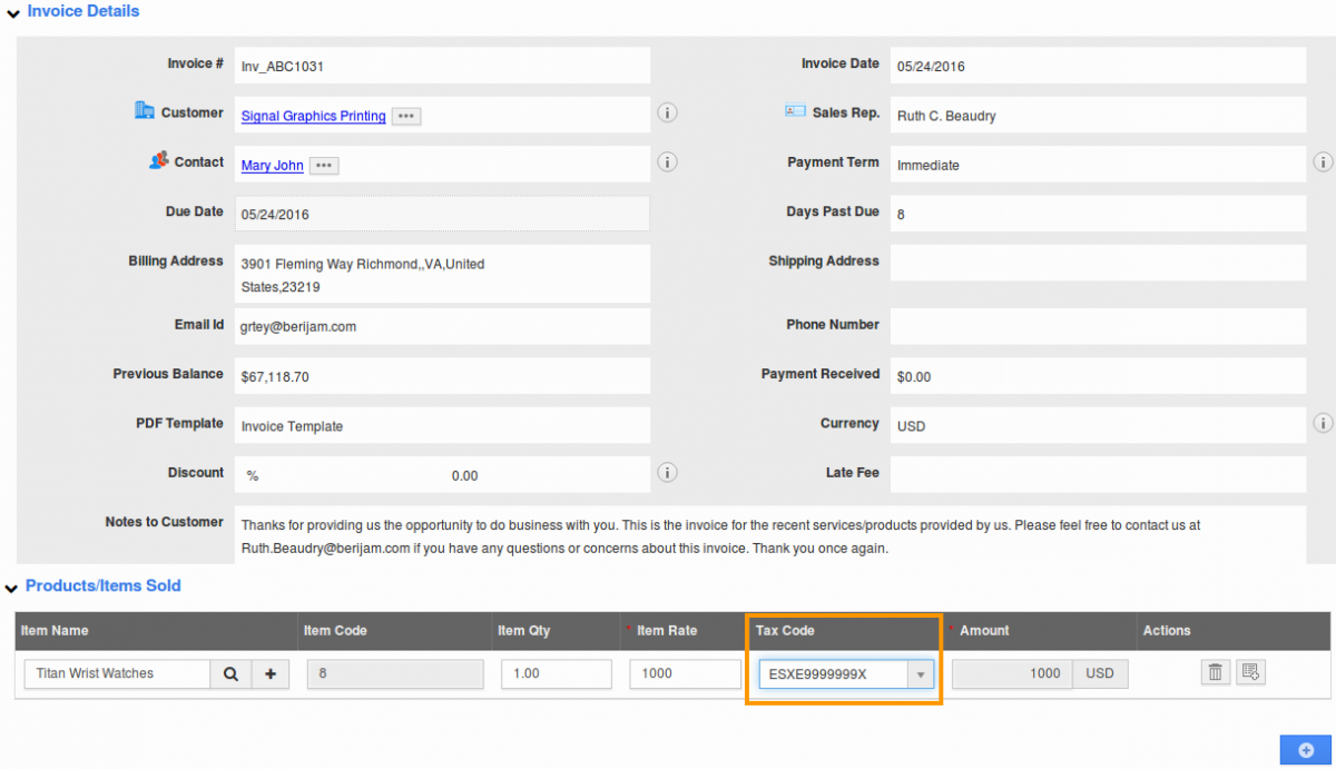 Invoice Details