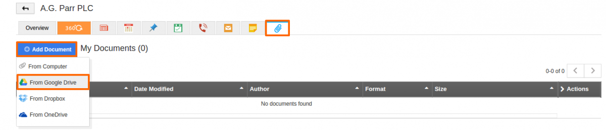 Add document from Google drive