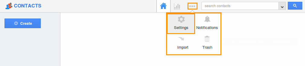 Contacts settings