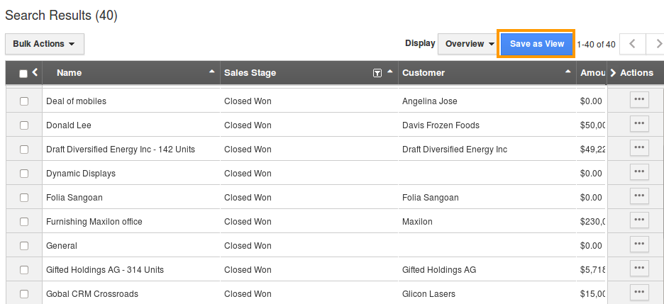 Save as View save-as-view
