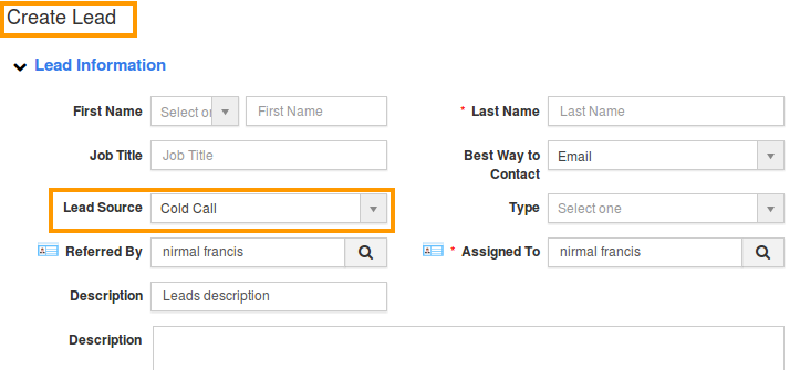 create lead create lead