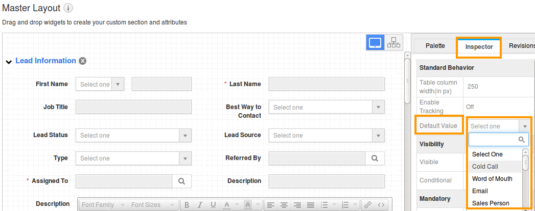 default value default value