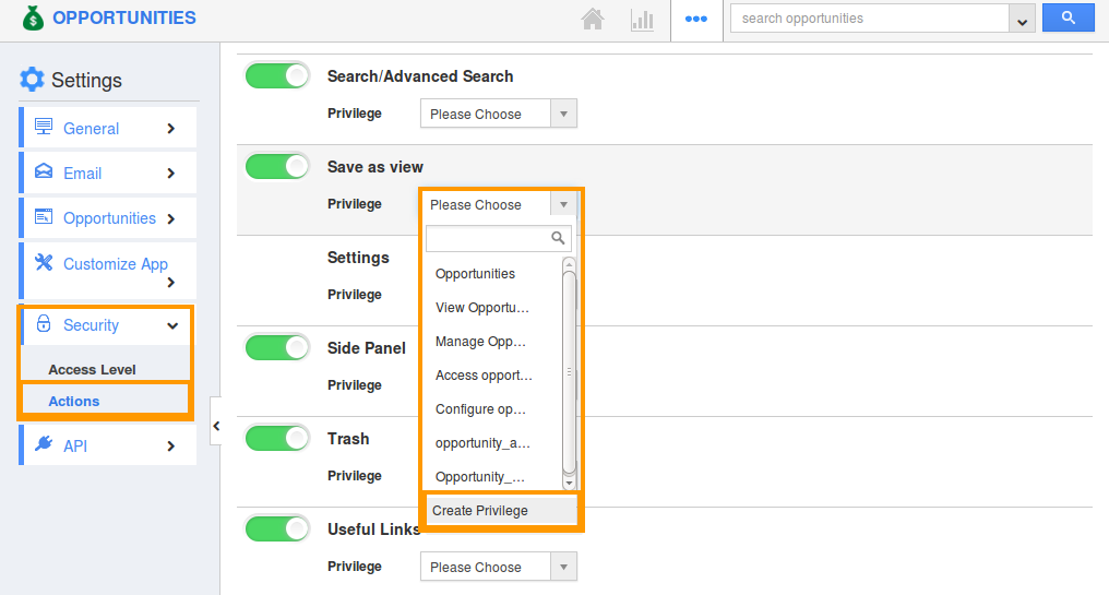 Create save as view privilege