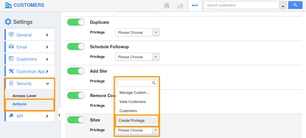 Create sites privilege Create sites privilege
