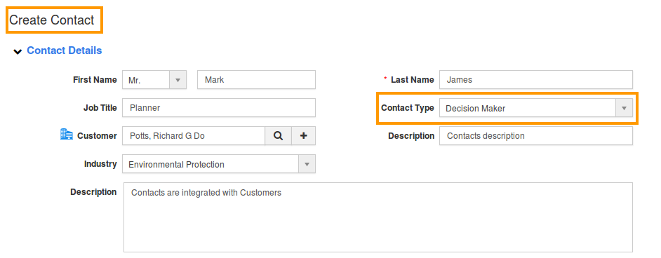 contact creation contact creation