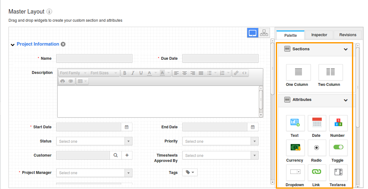 masterlayout attributes