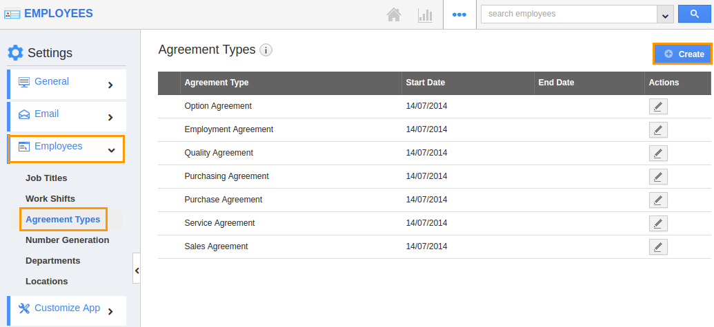 agreement types