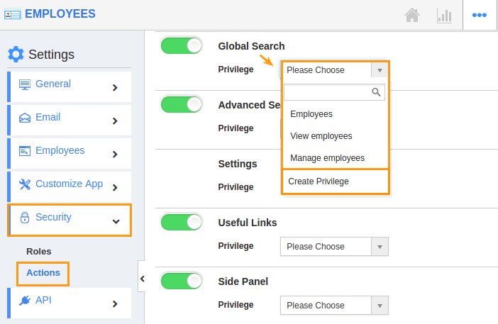 image result for give permission to access global search in employees app