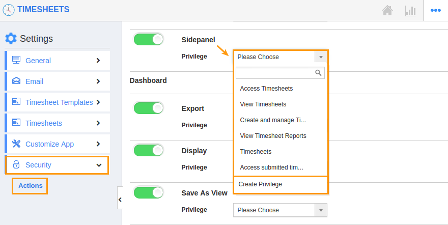 image result for access security actions to view side panel