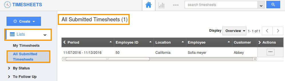 all submitted timesheets