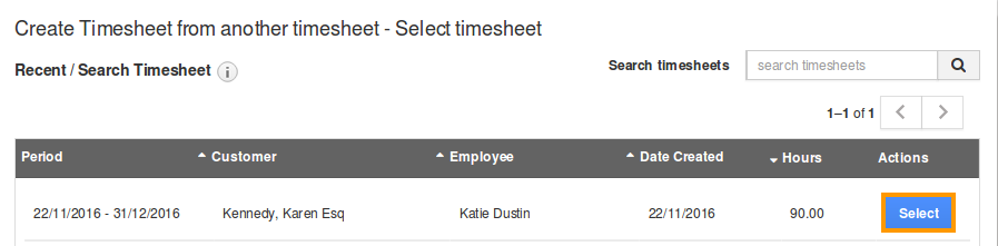 select timesheet