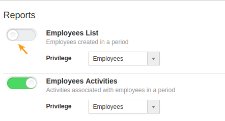 image result for disable reports to customize reports in employees app