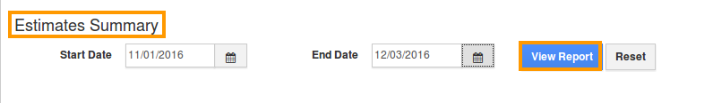 view estimates summary report