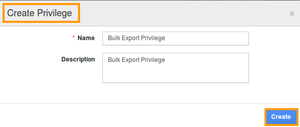 bulk export privilege popup