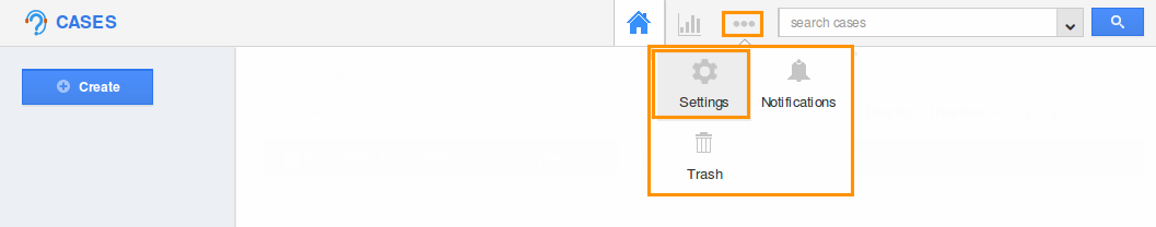 cases settings