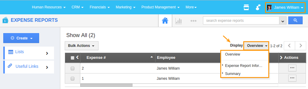 display dropdown enable