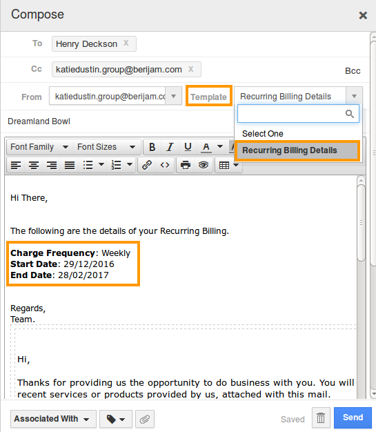 billing detail values dynamically changed