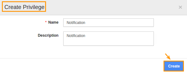 create privilege for notification