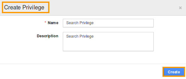 search create privilege popup
