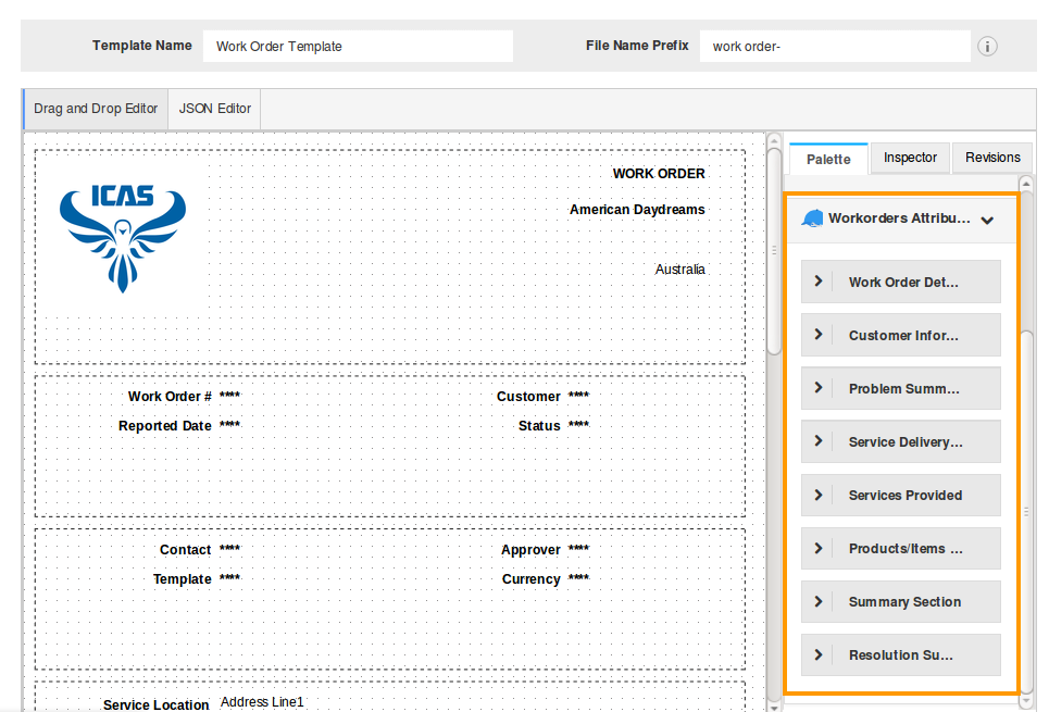 work orders attributes