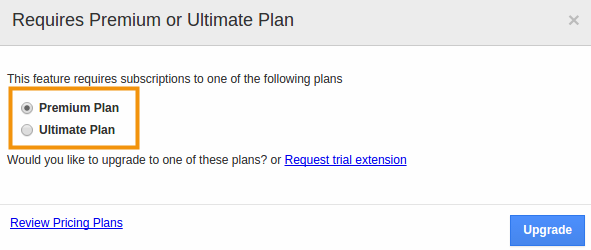 plan upgrade popup