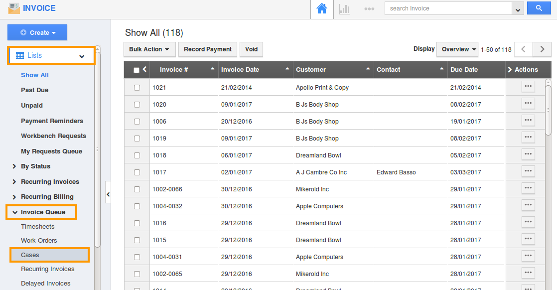 cases under invoice queue cases under invoice queue