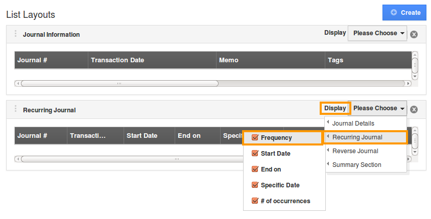 select preferred fields