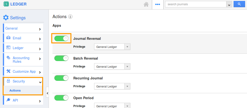 toggle on journal reversal toggle on journal reversal