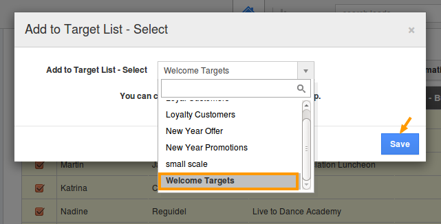 select target list