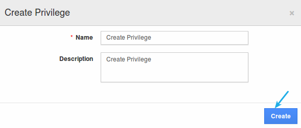 create privilege popup create privilege popup
